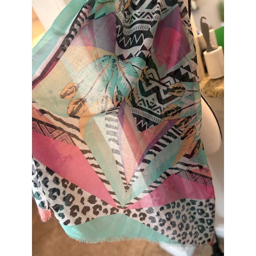 Women's Multi-function Shawl Scarf Rertro Colorful All Seasons - Picture 3 of 6
